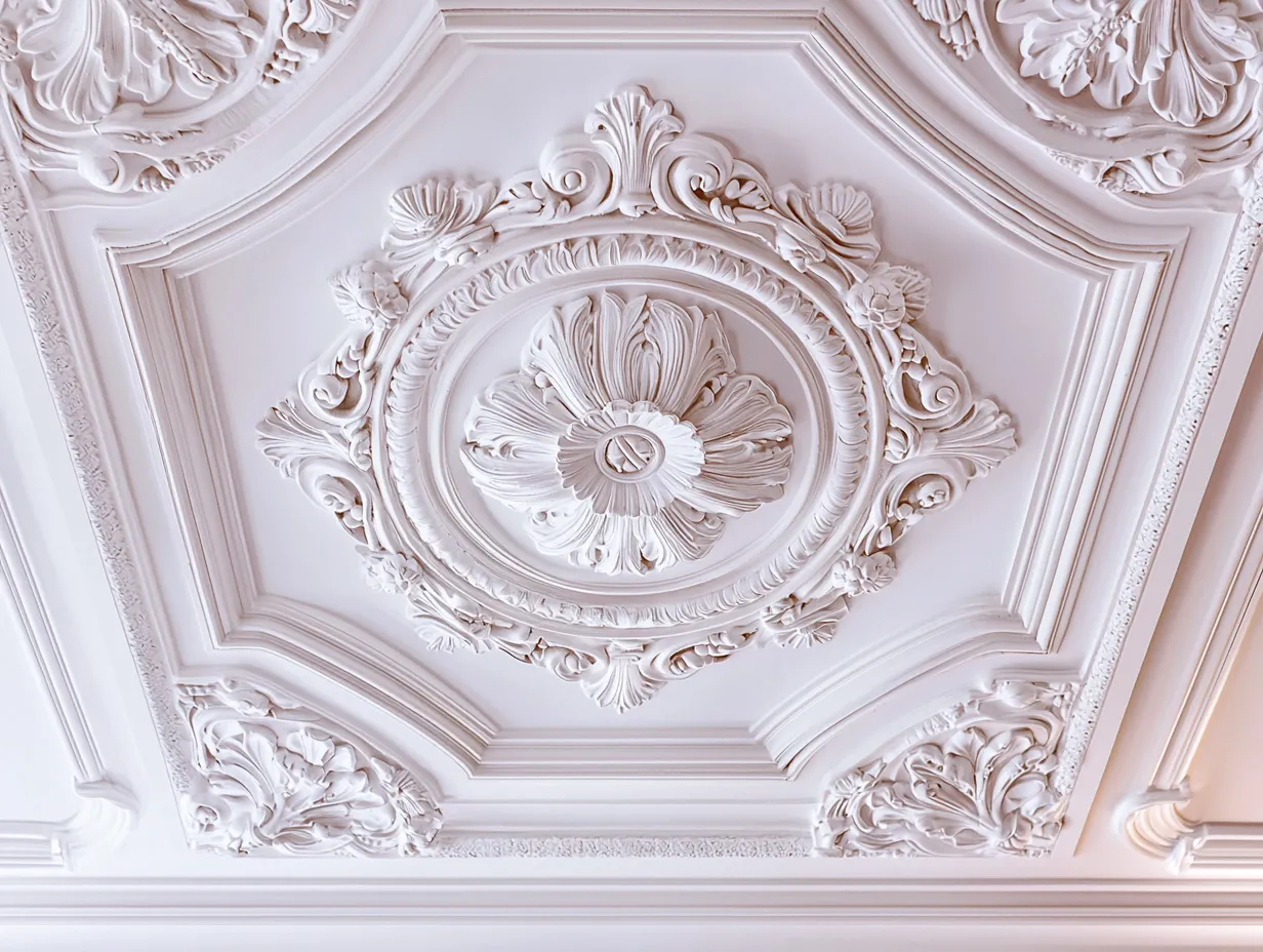 Floral plaster ceiling medallion