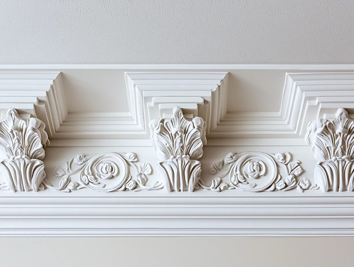 Decorative cornice with acanthus leaf detail
